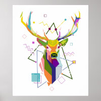 Colorful Modern Geometric Deer
