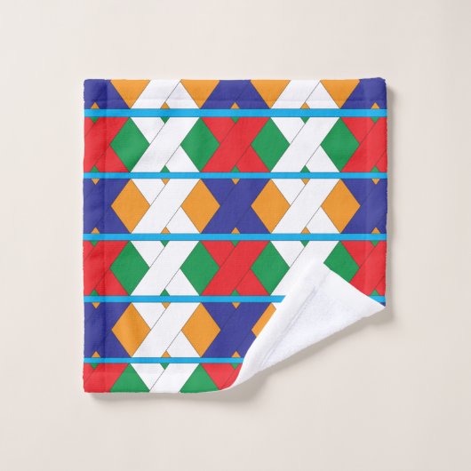 Colorful Modern Geometric Diamond Pattern Bad Handdoek (Wasdoekje)