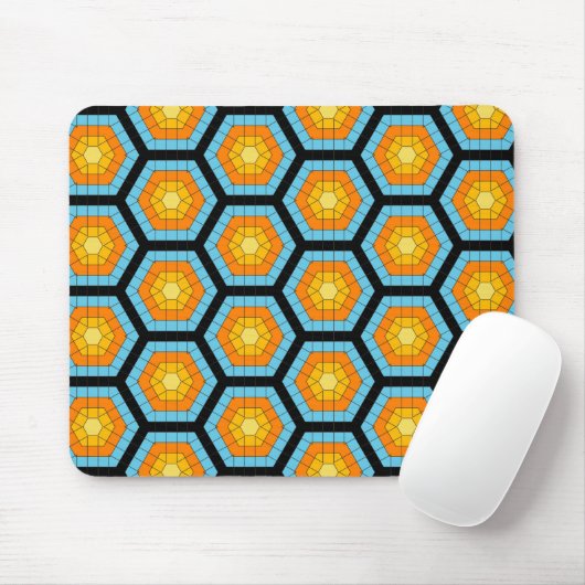 Colorful Modern Geometric Honeycomb Pattern Muismat (Met muis)