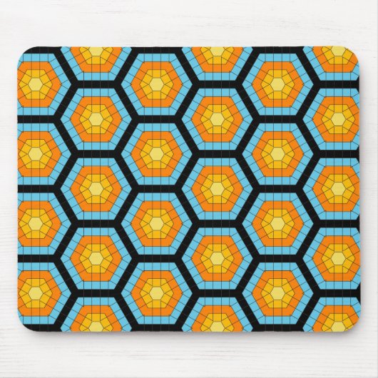 Colorful Modern Geometric Honeycomb Pattern Muismat (Voorkant)