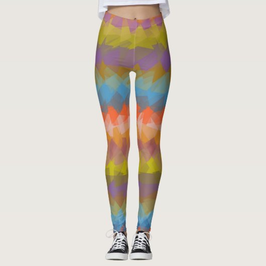 Colorful Modern Geometric Pattern #37 Leggings (Voorkant)