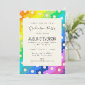 Colorful Modern Geometric Photo Graduation Party Kaart (Staand voorkant)