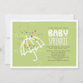 Colorful Modern Green Baby Sprinkle Invitation Kaart (Voorkant)