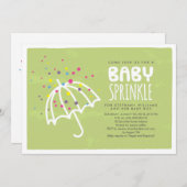 Colorful Modern Green Baby Sprinkle Invitation Kaart (Voorkant / Achterkant)