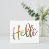 Colorful Modern Hand Lettering Hallo Briefkaart (Staand voorkant)
