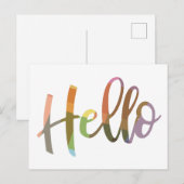 Colorful Modern Hand Lettering Hallo Briefkaart (Voorkant / Achterkant)