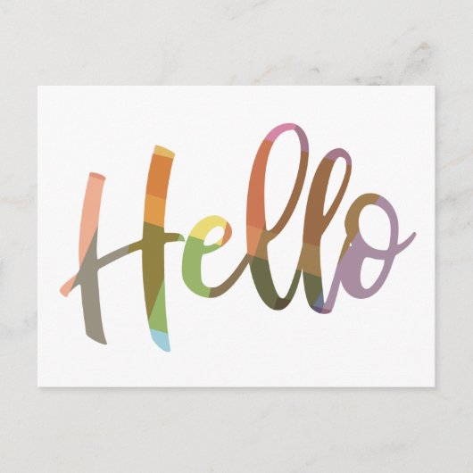 Colorful Modern Hand Lettering Hallo Briefkaart (Voorkant)