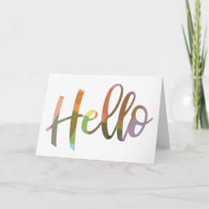 Colorful Modern Hand Lettering Hallo Kaart