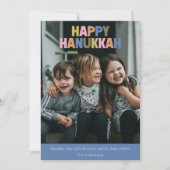 Colorful Modern Hanukkah Greeting 2 Photo Feestdagenkaart (Voorkant)