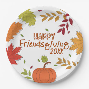 Colorful Modern Happy Friendsgiving Paper-Bord Papieren Bordje