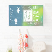 Colorful Modern Happy Norooz Letters Fish Flowers Spandoek (Insitu)