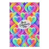 Colorful Modern Hearts Pattern Valentine’s Day Perfect Poster (Voorkant)