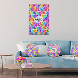 Colorful Modern Hearts Pattern Valentine’s Day Perfect Poster
