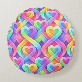 Colorful Modern Hearts Pattern Valentine’s Day Rond Kussen
