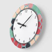 Colorful Modern Hexagon Patroon Grote Klok (Hoek)