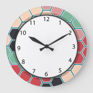 Colorful Modern Hexagon Patroon Grote Klok