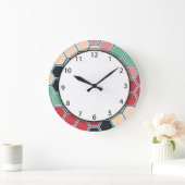 Colorful Modern Hexagon Patroon Grote Klok (Huis)