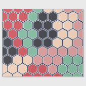 Colorful Modern Hexagons Patroon Cadeaupapier (Vlak)