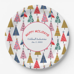 Colorful Modern Holiday Trees Pattern Bord