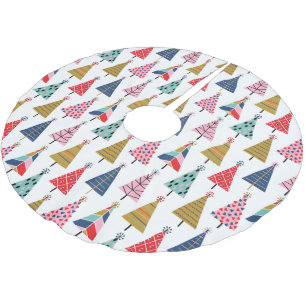 Colorful Modern Holiday Trees Pattern Kerstboom Rok