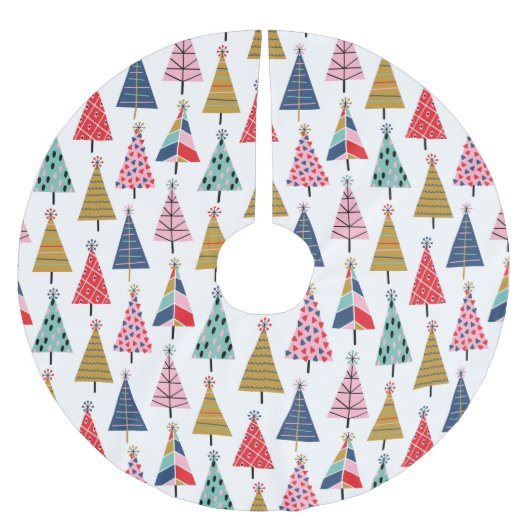 Colorful Modern Holiday Trees Pattern Kerstboom Rok (Voorkant)