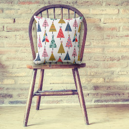 Colorful Modern Holiday Trees Pattern Kussen
