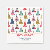 Colorful Modern Holiday Trees Pattern Servet (Voorkant)