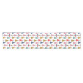 Colorful Modern HolidayTrees Pattern Korte Tafelloper (Horizontaal)