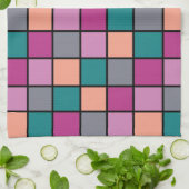 Colorful Modern Horizontal Tiles Pattern versie 1 Theedoek (Gevouwen)