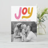 Colorful Modern Joy Foto Feestdagenkaart (Staand voorkant)