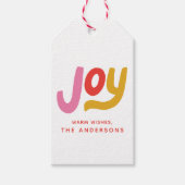 Colorful Modern Joy Holiday Cadeaulabel (Voorkant)