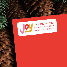 Colorful Modern Joy Holiday Return Address Label