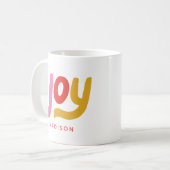 Colorful Modern Joy Personalized Holiday Koffiemok (Voorkant links)