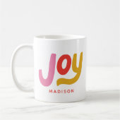 Colorful Modern Joy Personalized Holiday Koffiemok (Links)