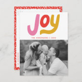 Colorful Modern Joy Photo Feestdagenkaart (Voorkant / Achterkant)