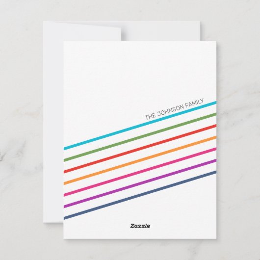 Colorful Modern Kerstfamilie Foto Feestdagenkaart (Achterkant)