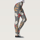 Colorful Modern Kerstgrijs Holly Mistletoe Leggings (Rechts)