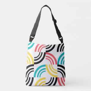 Colorful, modern, leuk, vrolijk geometrisch grafis crossbody tas