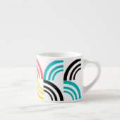 Colorful, modern, leuk, vrolijk geometrisch grafis espresso kop (Rechts)