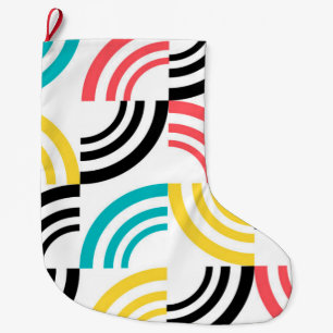 Colorful, modern, leuk, vrolijk geometrisch grafis grote kerstsok
