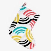 Colorful, modern, leuk, vrolijk geometrisch grafis grote kerstsok (Voorkant (Hangend))