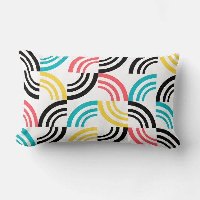 Colorful, modern, leuk, vrolijk geometrisch grafis kussen (Voorkant)