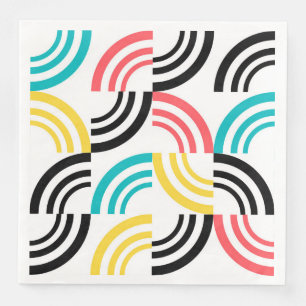 Colorful, modern, leuk, vrolijk geometrisch grafis servet