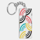 Colorful, modern, leuk, vrolijk geometrisch grafis sleutelhanger (Voorkant Links)