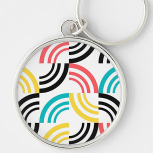 Colorful, modern, leuk, vrolijk geometrisch grafis sleutelhanger
