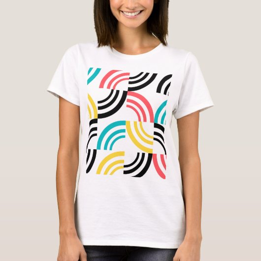 Colorful, modern, leuk, vrolijk geometrisch grafis t-shirt (Voorkant)