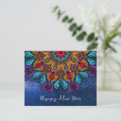 Colorful Modern Mandala Trippy Psychedelic Hippie Briefkaart (Staand voorkant)