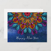 Colorful Modern Mandala Trippy Psychedelic Hippie Briefkaart (Voorkant / Achterkant)