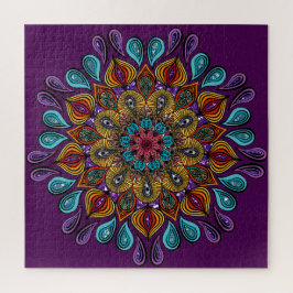 Colorful Modern Mandala Trippy Psychedelic Hippie Legpuzzel