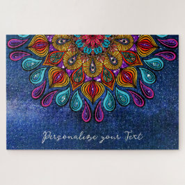 Colorful Modern Mandala Trippy Psychedelic Hippie Legpuzzel